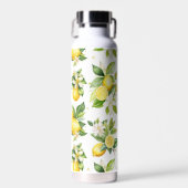 Zitronenmuster, Zitronen-Blume, Blätter, Zitrusfrü Trinkflasche (Vorne)