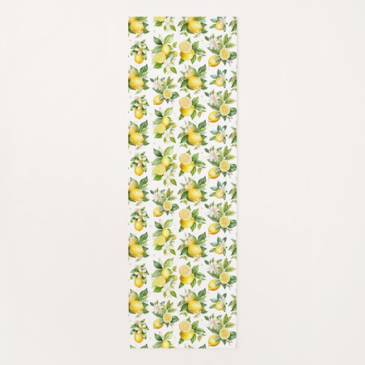 Zitronenmuster, Zitronen-Blume, Blätter, Zitrusfrü Yogamatte (Vorderseite)