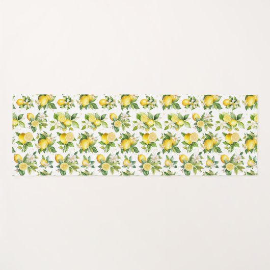 Zitronenmuster, Zitronen-Blume, Blätter, Zitrusfrü Yogamatte (Vorderseite (Horizontal))