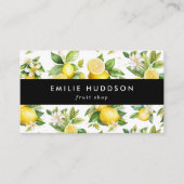 Zitronenmuster, Zitronen-Blume, Zitrus, Fruchtlade Visitenkarte (Vorderseite)