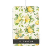 Zitronenmuster, Zitronenmuster, Blume, Blätter, Ih Autolufterfrischer (Vorderseite)