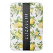 Zitronenmuster, Zitronenmuster, Blume, Blätter, Ih Badematte (Vorderseite Vertikal)