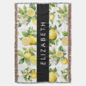 Zitronenmuster, Zitronenmuster, Blume, Blätter, Ih Decke (Vorderseite Vertikal)