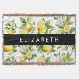Zitronenmuster, Zitronenmuster, Blume, Blätter, Ih Decke
