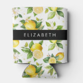 Zitronenmuster, Zitronenmuster, Blume, Blätter, Ih Dosenkühler (Rückseite)