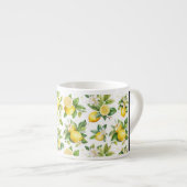 Zitronenmuster, Zitronenmuster, Blume, Blätter, Ih Espressotasse (Vorderseite Rechts)