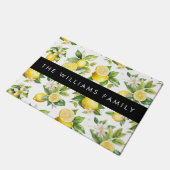 Zitronenmuster, Zitronenmuster, Blume, Blätter, Ih Fußmatte (Schrägansicht)