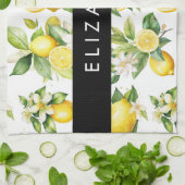 Zitronenmuster, Zitronenmuster, Blume, Blätter, Ih Geschirrtuch (Gefaltet)