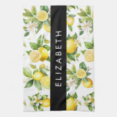 Zitronenmuster, Zitronenmuster, Blume, Blätter, Ih Geschirrtuch (Vertikal)