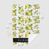 Zitronenmuster, Zitronenmuster, Blume, Blätter, Ih Golfhandtuch (Insitu)