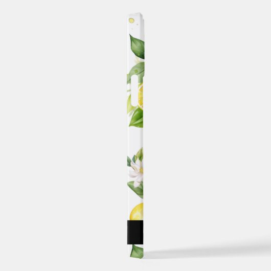 Zitronenmuster, Zitronenmuster, Blume, Blätter, Ih iPhone Hülle (Rechte Seite)