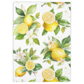 Zitronenmuster, Zitronenmuster, Blume, Blätter, Ih Klemmbrett (Rückseite)