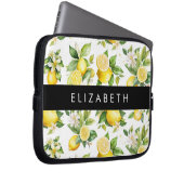 Zitronenmuster, Zitronenmuster, Blume, Blätter, Ih Laptopschutzhülle (Vorne Rechts)