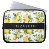 Zitronenmuster, Zitronenmuster, Blume, Blätter, Ih Laptopschutzhülle (Vorderseite)
