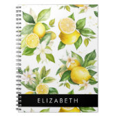 Zitronenmuster, Zitronenmuster, Blume, Blätter, Ih Notizblock (Vorderseite)