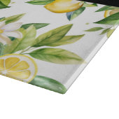 Zitronenmuster, Zitronenmuster, Blume, Blätter, Ih Schneidebrett (Ecke)