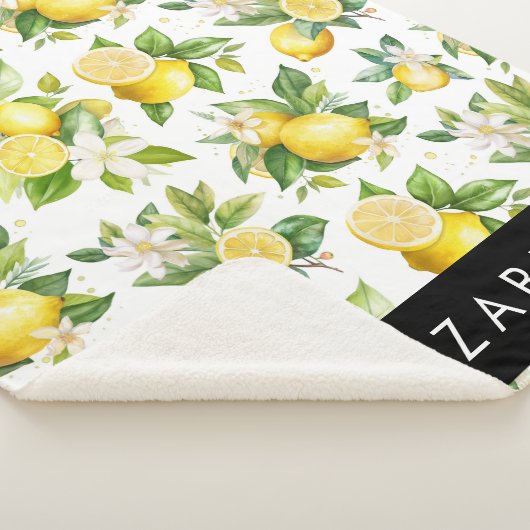 Zitronenmuster, Zitronenmuster, Blume, Blätter, Ih Sherpadecke (3/4)