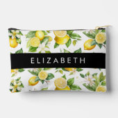 Zitronenmuster, Zitronenmuster, Blume, Blätter, Ih Zubehörtasche (Rückseite)