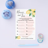 Zitronenname, dass Tee-Pink-Brautparty-Spielkarte Flyer (Einzeln)