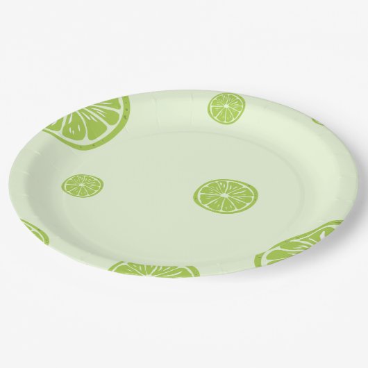 Zitronenpapier aus grüner Zitrone Pappteller (Schrägansicht)