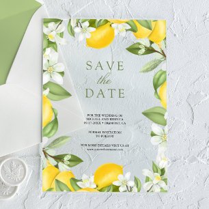 Zitronenplantage Hochzeit Save the Date Acryleinladungen
