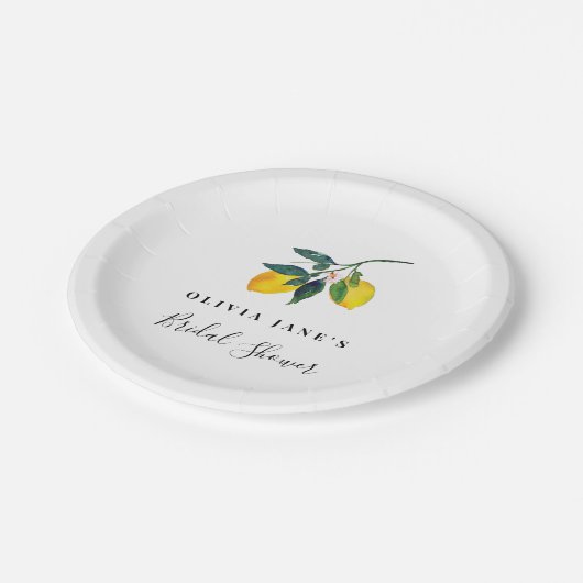 Zitronenplatte, tropisch pappteller (Schrägansicht)