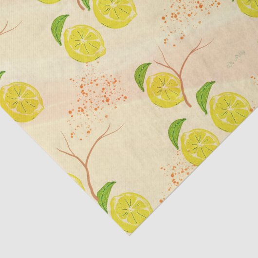 Zitronenprint Seidenpapier (Detail)