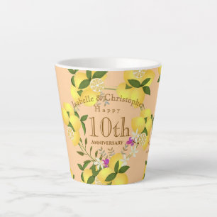 Zitronenquetsch-Hochzeitsjubiläum-Pfirsich Milchtasse