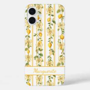 Zitronenreben mit monogrammierten Koketten-Schleif iPhone 16 Plus Hülle