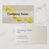 Zitronenreihe im Vintagen Hintergrund Visitenkarte (Vorne/Hinten)