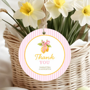 Zitronenrosa Schleifen Abschlussfeier Geschenkanhänger