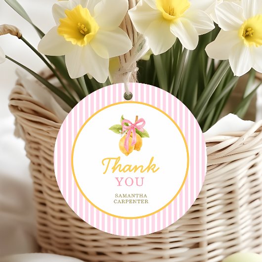 Zitronenrosa Schleifen Abschlussfeier Geschenkanhänger