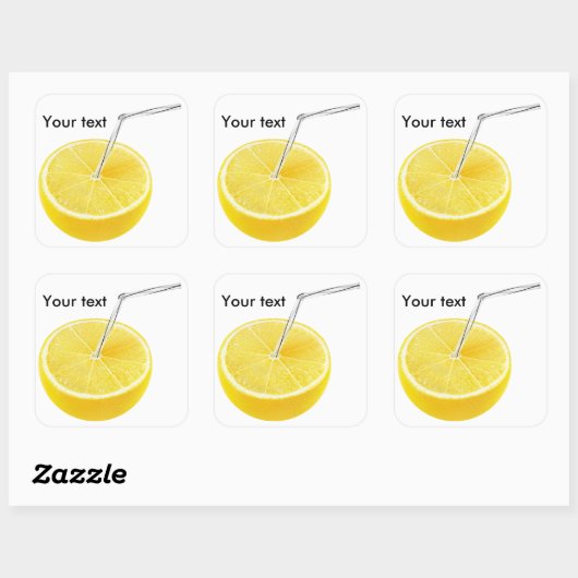 Zitronensaft Quadratischer Aufkleber (Blatt)
