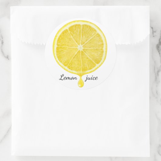 Zitronensaft Runder Aufkleber (Tasche)
