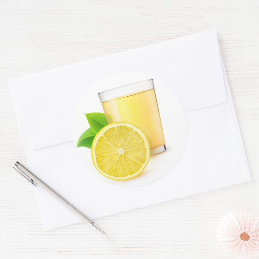 Zitronensaft Runder Aufkleber (Umschlag)
