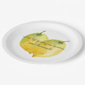 Zitronensatz Pappteller (Schrägansicht)