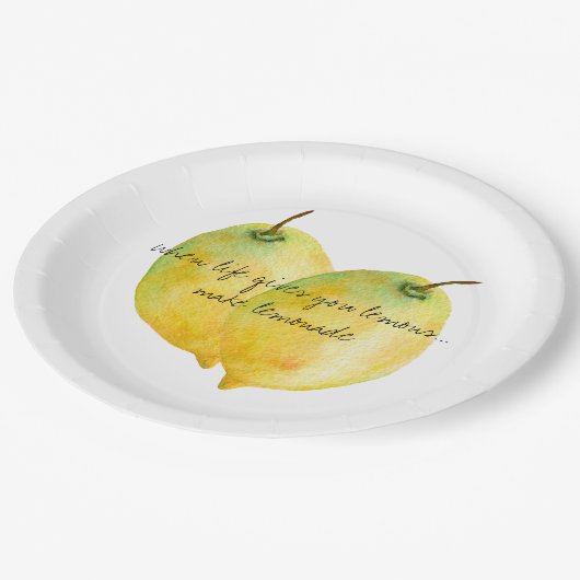 Zitronensatz Pappteller (Schrägansicht)