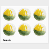 Zitronenschale Runder Aufkleber (Blatt)