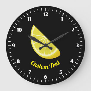 Zitronenscheibe Große Wanduhr
