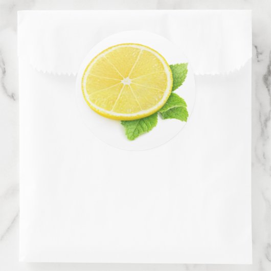 Zitronenscheibe Runder Aufkleber (Tasche)