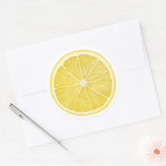 Zitronenscheibe Runder Aufkleber (Umschlag)