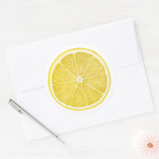 Zitronenscheibe Runder Aufkleber (Umschlag)
