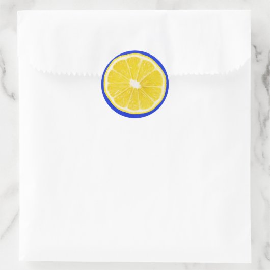 Zitronenscheibe Runder Aufkleber (Tasche)