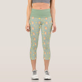 Zitronenscheibe und Katzenmuster Capri Leggings (Vorderseite)
