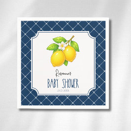 Zitronenschleife Navy Blau Diamant Baby Shower Serviette