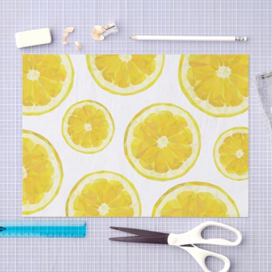 ZitronenSeidenpapier, gelbe Scheibe der frischen Seidenpapier (Handwerk)