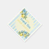 Zitronenstreifen Main Squeeze Brautparty Serviette (Ecke)