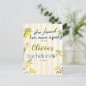 Zitronenthema sie fand ihren Hauptfreund gelb Postkarte (Stehend Vorderseite)