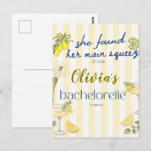 Zitronenthema sie fand ihren Hauptfreund gelb Postkarte (Vorne/Hinten)