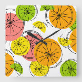 Zitronenuhrplatz Quadratische Wanduhr (Vorderseite)
